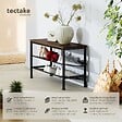 TECTAKE - Étagère à chaussures DERRY 75,5x30,5x45,5cm Bois foncé industriel, rustique - vignette