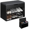 TECTAKE - Banc à chaussures JASMINA avec coussin d'assise 60x30x43,5cm noir - vignette
