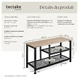TECTAKE - Étagère à chaussures TAUNTON 80x30x45,5cm Bois clair industriel, Chêne Sonoma - vignette
