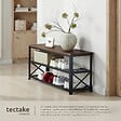 TECTAKE - Étagère à chaussures BLACKPOOL  101x30,5x45,5cm Bois foncé industriel, rustique - vignette