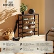 TECTAKE - Étagère à chaussures BOURNEMOUTH 75,5x30,5x85,5cm Bois foncé industriel, rustique - vignette