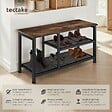 TECTAKE - Étagère à chaussures TAUNTON 80x30x45,5cm Bois foncé industriel, rustique - vignette