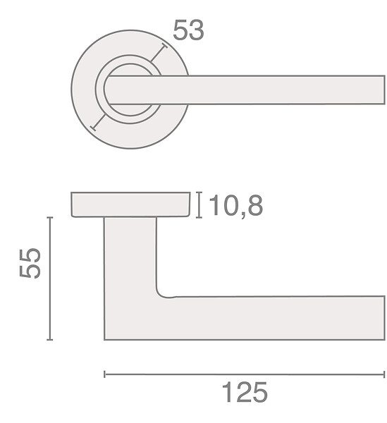 HERACLES - Béquille double JADE massive sur rosace inox 4001 - HERACLES - B-INOX-BM01 - large