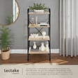 TECTAKE - Etagère échelle LIVERPOOL style industriel 61,5 x 36,5 x 150 cm Bois clair industriel, Chêne Sonoma - vignette