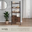 TECTAKE - Etagère échelle Brentwood 57,5x34x173cm Bois foncé industriel, rustique - vignette