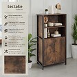 TECTAKE - Buffet Doncaster 60x38x125cm Bois foncé industriel, rustique - vignette