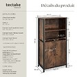 TECTAKE - Buffet Doncaster 60x38x125cm Bois foncé industriel, rustique - vignette