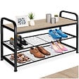 TECTAKE - Étagère à chaussures SOUTHAMPTON 91x36x55cm Bois clair industriel, Chêne Sonoma - vignette