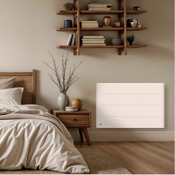 BESTHERM - Radiateur électrique fixe à inertie sèche céramique - BESTHERM - TANIN 1500W - horizontal blanc - large