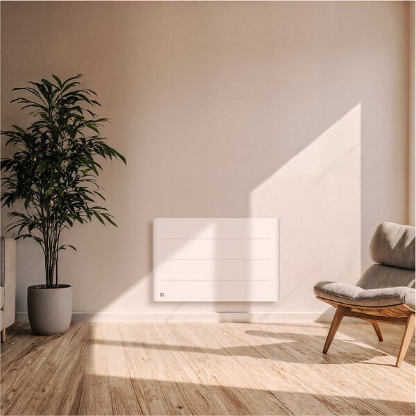 BESTHERM - Radiateur électrique fixe à inertie sèche céramique - BESTHERM - TANIN 1500W - horizontal blanc - large