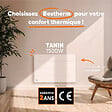 BESTHERM - Radiateur électrique fixe à inertie sèche céramique - BESTHERM - TANIN 1500W - horizontal blanc - vignette