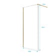 AURLANE - Paroi de Douche 100x195 cm en Verre Trempé 5 mm - Finition Or Brossé - GOLD ELEMENTARY - vignette