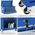 TECTAKE - Servante d'atelier 10 compartiments bleu - vignette