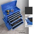 TECTAKE - Servante d'atelier 10 compartiments bleu - vignette