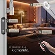 TECTAKE - Lampadaire Auralis LED 20W avec lampe de lecture dimmable Nickel mat - vignette