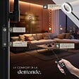 TECTAKE - Lampadaire Auralis LED 20W avec lampe de lecture dimmable noir - vignette