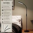 TECTAKE - Lampe de sol Prisma LED, 5 modes d'éclairage, 12 W, dimmable noir - vignette