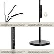 TECTAKE - Lampe de sol Prisma LED, 5 modes d'éclairage, 12 W, dimmable noir - vignette