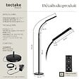 TECTAKE - Lampe de sol Prisma LED, 5 modes d'éclairage, 12 W, dimmable noir - vignette
