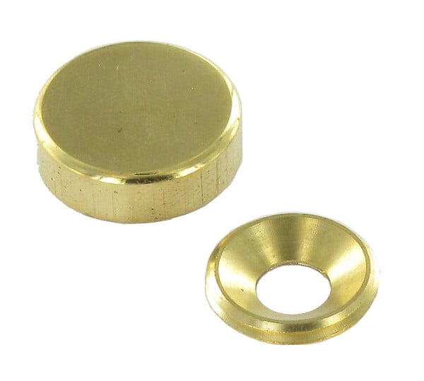 HANGER - Cache vis plat diamètre 16mm laiton poli boîte de 10 - GUITEL - 9020D16S10 - large