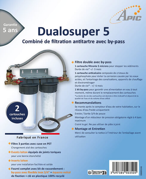APIC - Dualosuper 5 - Filtre double avec by-pass Apic - large
