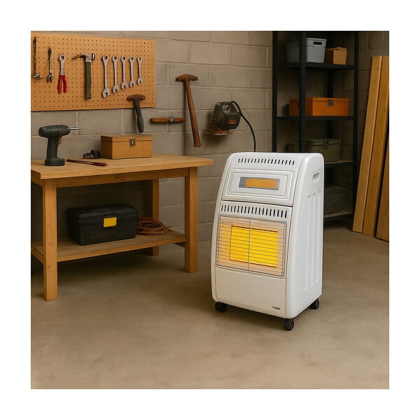 INTEC - Poêle à gaz 5700W Chauffage d'appoint Hybride Gaz et Électrique 20-100 m² - Piezo KOMBI LINE - large