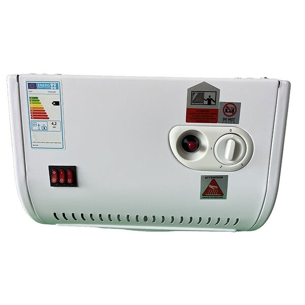 INTEC - Poêle à gaz 5700W Chauffage d'appoint Hybride Gaz et Électrique 20-100 m² - Piezo KOMBI LINE - large