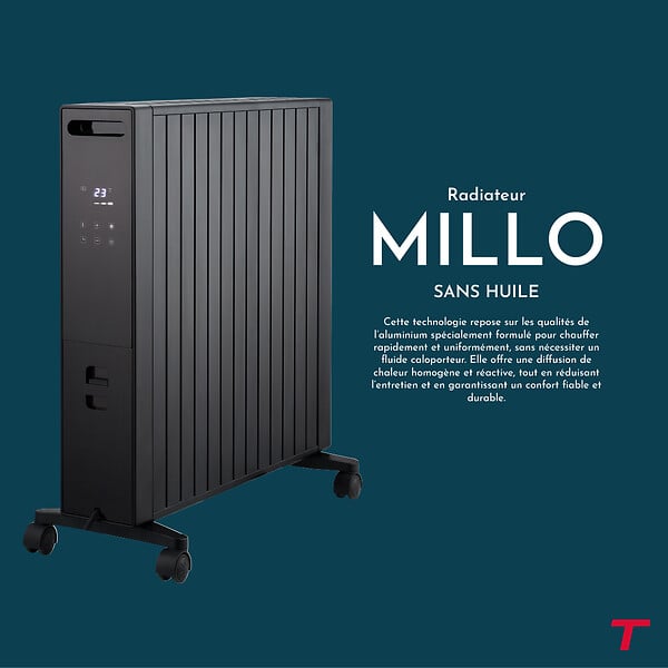 THOMSON - Radiateur mobile sans huile 2000W THOMSON MILLO noir - large