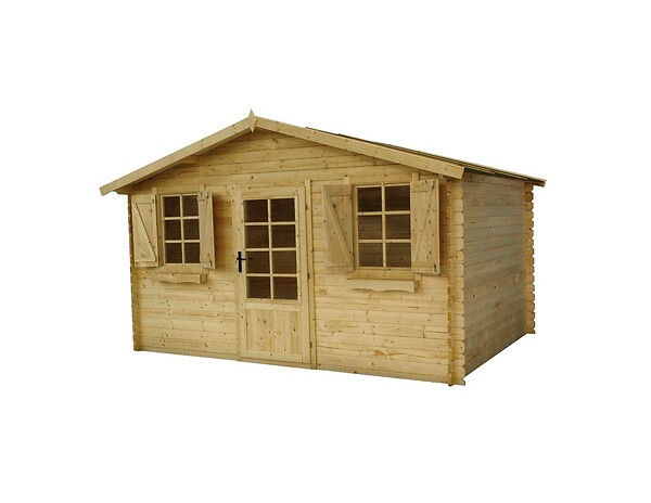 ALTANKA - Abri de jardin en bois - 12m2 - 4x3m - Ep. 28mm - Couleur: naturel - DOM137 - large