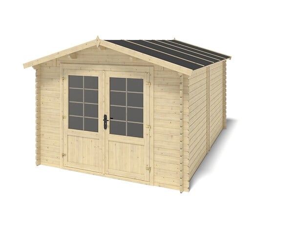 ALTANKA - Abri de jardin en bois - 12m2 - 3x4m - Ep. 28mm - Couleur: naturel - DOM661 - large
