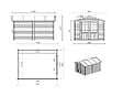 ALTANKA - Abri de jardin en bois - 12m2 - 3x4m - Ep. 28mm - Couleur: naturel - DOM661 - vignette