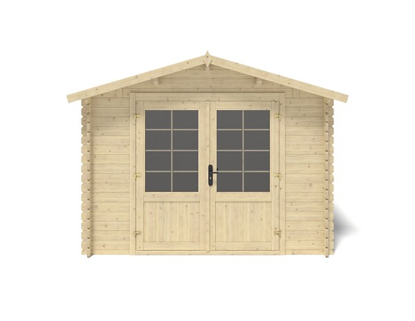 ALTANKA - Abri de jardin en bois - 12m2 - 3x4m - Ep. 28mm - Couleur: naturel - DOM661 - large