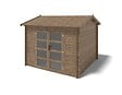 ALTANKA - Abri de jardin en bois - 3x3 m avec extension de 4x2.76 m - 20 m²- Traité - DOM676+DOS194 - vignette