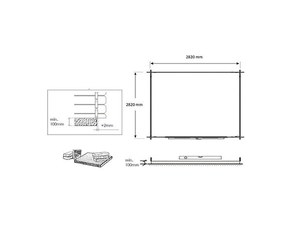 ALTANKA - Abri de jardin en bois - 3x3 m avec extension de 4x2.76 m - 20 m²- Traité - DOM676+DOS194 - large