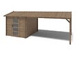 ALTANKA - Abri de jardin en bois - 2.5x3 m avec extension de 4x2.76 m - 18.56 m²- Traité - DOM675+DOS194 - vignette