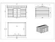 ALTANKA - Abri de jardin en bois - 4x3 m avec extension de 4x2.76 m - 23.06 m²- Traité - DOM677+DOS194 - vignette