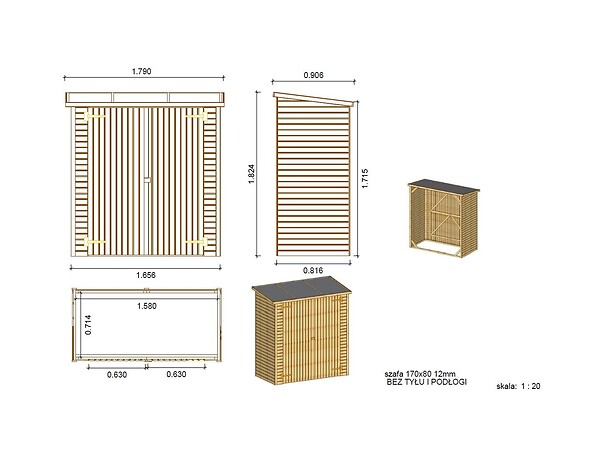 ALTANKA - Armoire de jardin à outils 1.66x0.82 m H.1.86 - DOM85 - large