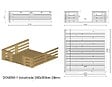 ALTANKA - Terrasse en bois avec balustrade pour abri en bois - 9m2 - 3m x 3m - couleur: naturel - DOM395 - vignette