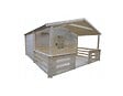 ALTANKA - Terrasse en bois avec balustrade pour abri en bois - 8m2 - 4m x 2m - couleur: naturel - DOM18 - vignette