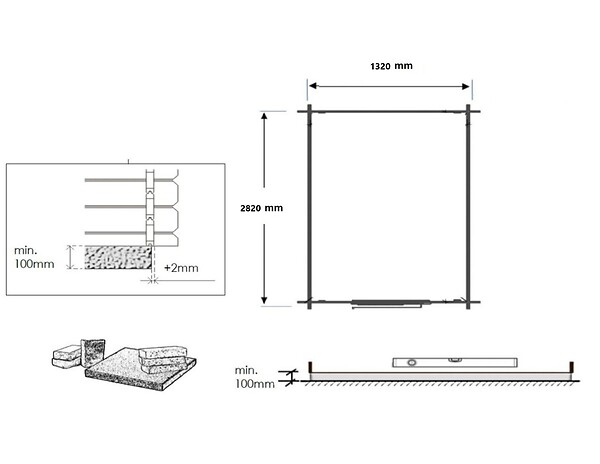 ALTANKA - Abri de jardin en bois - 1.5x3 m avec extension de 4x2.76 m - 15.56 m²- Traité - DOM673+DOS194 - large