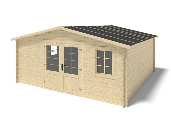ALTANKA - Abri de jardin en bois - 25m2 - 5x5m - Ep. 28mm - Couleur: naturel - DOM591 - large