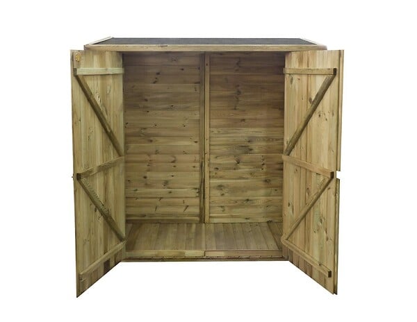ALTANKA - Armoire de jardin à outils 1.66x0.82 m H.1.86 - avec plancher et paroi arrière - DOM84 - large