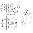 GROHE - Pack mitigeur bain douche Swift + Douchette 2 jets Vitalio Comfort 110 + Flexible - vignette