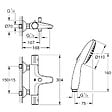 GROHE - Pack mitigeur bain douche thermostatique Grohtherm 800 chromé + Douchette 2 jets Vitalio Start 110et flexible - vignette