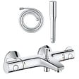 GROHE - Pack mitigeur bain thermostatique Grohtherm 800 + Douchette 1 jet Vitalio Get Stick + Flexible - vignette