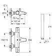 GROHE - Pack mitigeur bain thermostatique Grohtherm 800 + Douchette 1 jet Vitalio Get Stick + Flexible - vignette