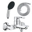 GROHE - Pack mitigeur mécanique bain douche Start Loop chromé + Douchette 2 jets Vitalio Start 110 et flexible - vignette