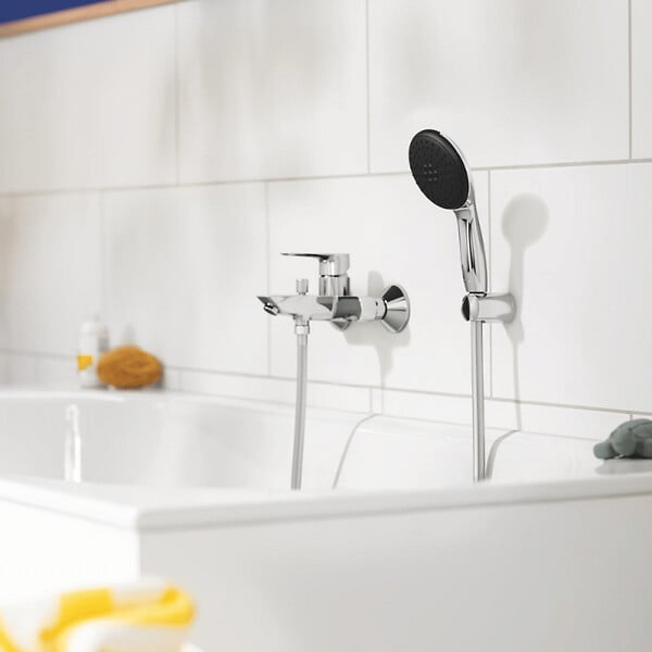 GROHE - Pack mitigeur mécanique bain douche Start Loop chromé + Douchette 2 jets Vitalio Start 110 et flexible - large