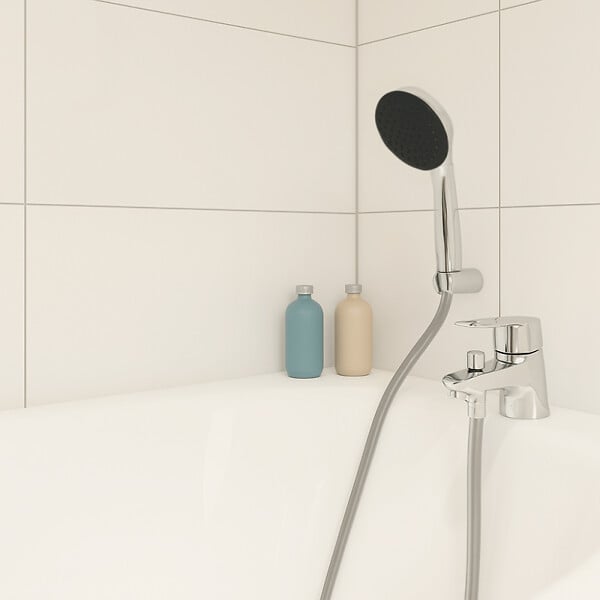 GROHE - Pack mitigeur mécanique bain douche Start + Flexible douche VitalioFlex Comfort 1750 + Support mural - large