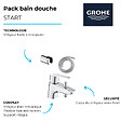 GROHE - Pack mitigeur mécanique bain douche Start + Flexible douche VitalioFlex Comfort 1750 + Support mural - vignette